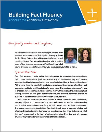 Addition and Subtraction - Toolkit Family Letter