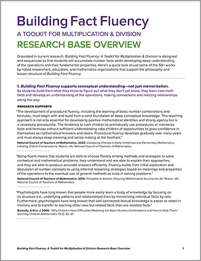 Research paper on fact fluency programs