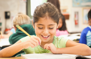 student sitting at desk