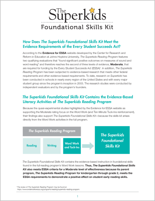 The Superkids Foundational Skill Kit - Superkids ESSA Research
