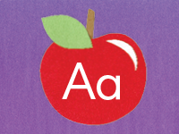 Icon illustrating phonics with letters and sound waves.