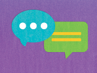 Icon representing vocabulary with a dictionary and highlighted words.